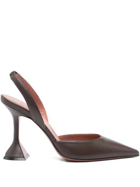 Amina Muaddi 95mm Holli pointed slingback pumps - Brown - zdjęcie produktu nr 1
