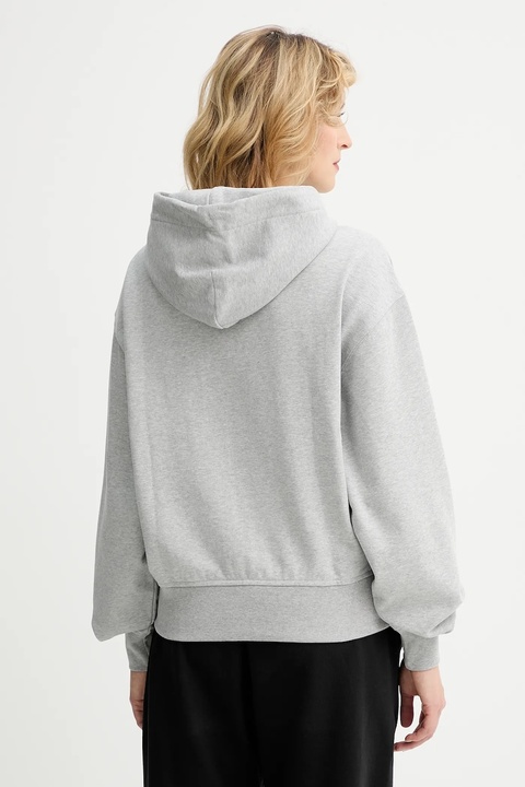 Calvin Klein bluza damska kolor szary z kapturem gładka LV044D204G - zdjęcie produktu nr 2