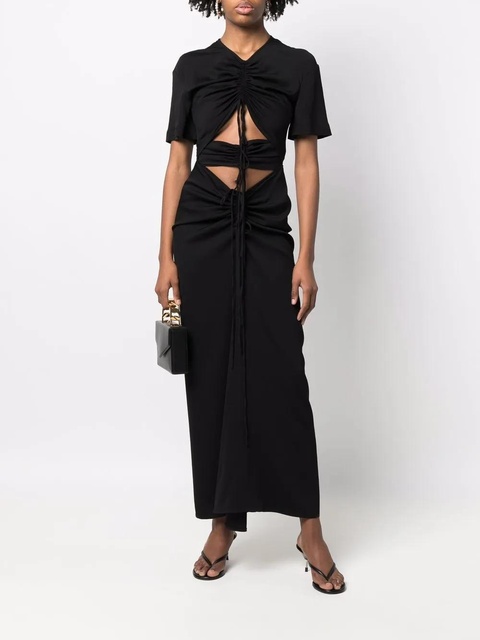 Christopher Esber ruched panelled T-shirt dress - Black - zdjęcie produktu nr 2