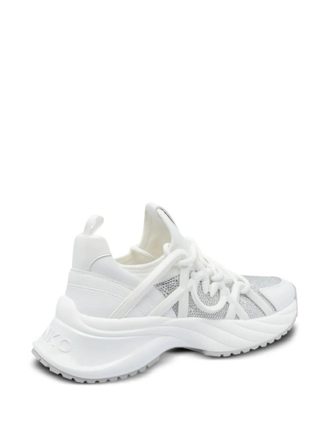 PINKO Ariel crystal-embellished lace-up sneakers - White - zdjęcie produktu nr 2