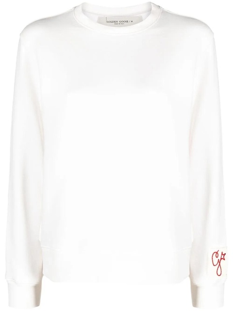 Golden Goose logo-patch crew-neck sweatshirt - White - zdjęcie produktu nr 1
