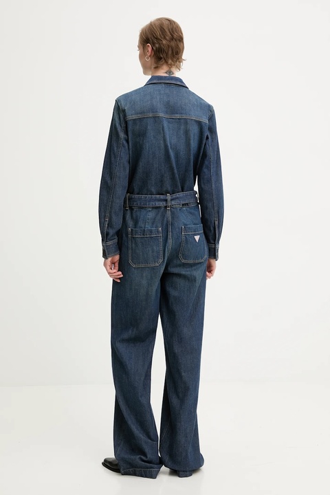 Guess Jeans kombinezon jeansowy kolor niebieski z kołnierzykiemm W5BD97 D0026 - zdjęcie produktu nr 2