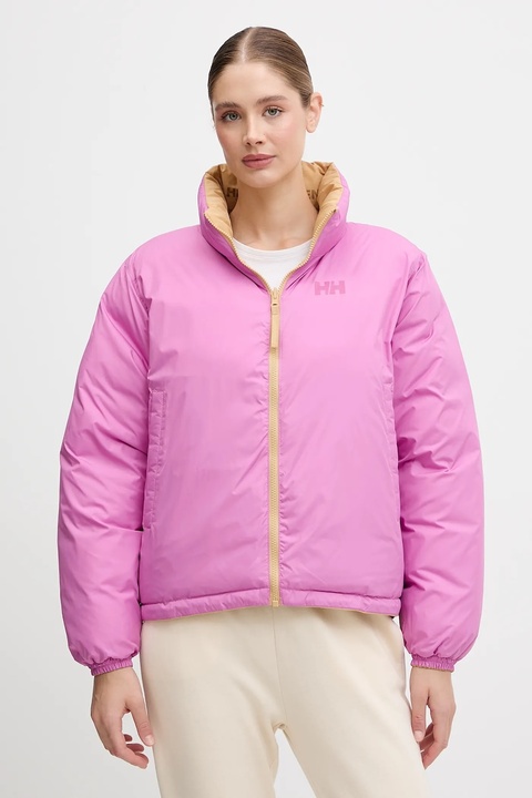 Helly Hansen kurtka dwustronna YU 23 REVERSIBLE PUFFER damska kolor żółty zimowa oversize 54061 - zdjęcie produktu nr 2