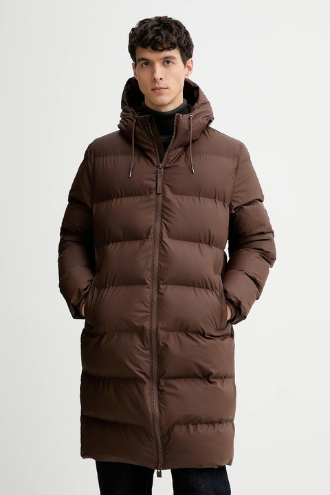 Rains kurtka przeciwdeszczowa Alta Longer Puffer Jacket W3T4 kolor brązowy zimowa 15130.23 - zdjęcie produktu nr 1