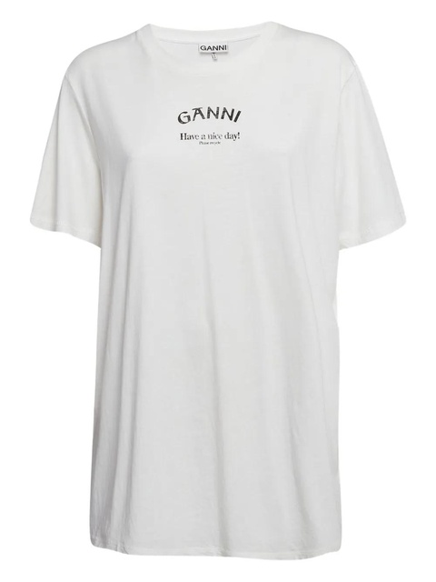 GANNI cotton T-shirt - White - zdjęcie produktu nr 1