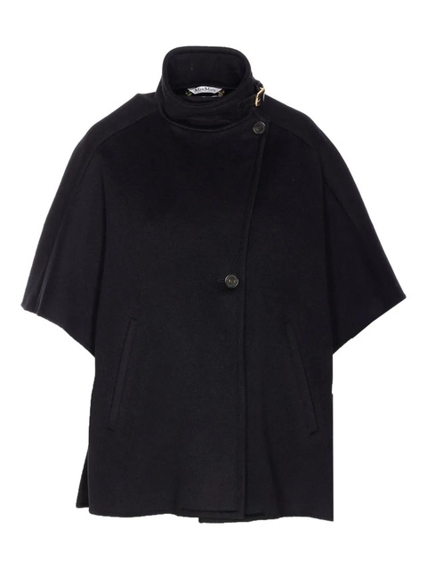 Max Mara button-fastening high-neck cape - Black - zdjęcie produktu nr 1