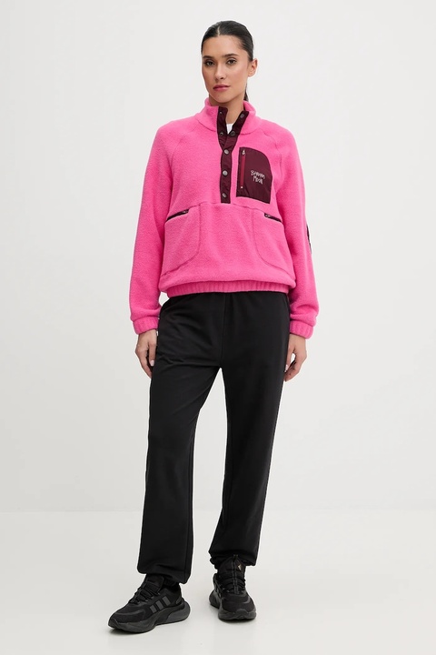 Banana Moon bluza polarowa Hillside damska kolor różowy gładka NUZZLE.HILLSIDE - zdjęcie produktu nr 2