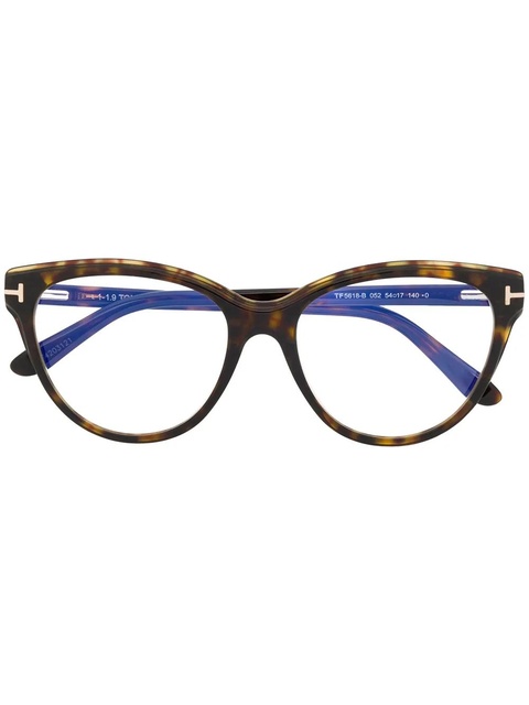 TOM FORD Eyewear FT5618B round-frame glasses - Brown - zdjęcie produktu nr 1