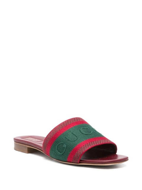 Gucci logo-motif flat sandals - Red - zdjęcie produktu nr 2