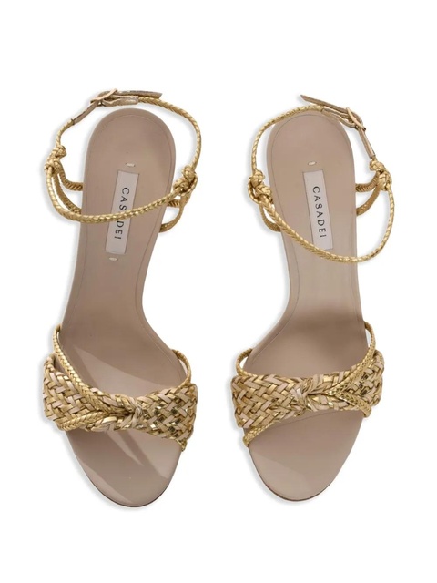 Casadei 111mm interwoven detailing sandals - Gold - zdjęcie produktu nr 2