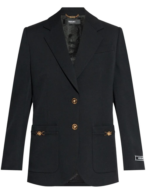 Versace logo-appliqué single-breasted blazer - Black - zdjęcie produktu nr 1