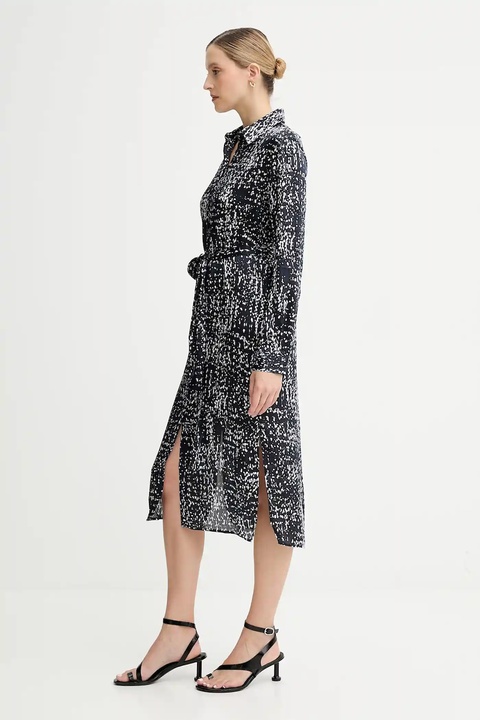 Calvin Klein sukienka kolor granatowy midi rozkloszowana LV044C060G - zdjęcie produktu nr 2
