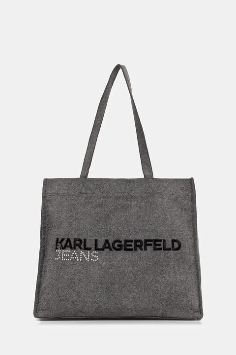 Karl Lagerfeld Jeans torba jeansowa kolor szary A4W50040 - zdjęcie produktu nr 1