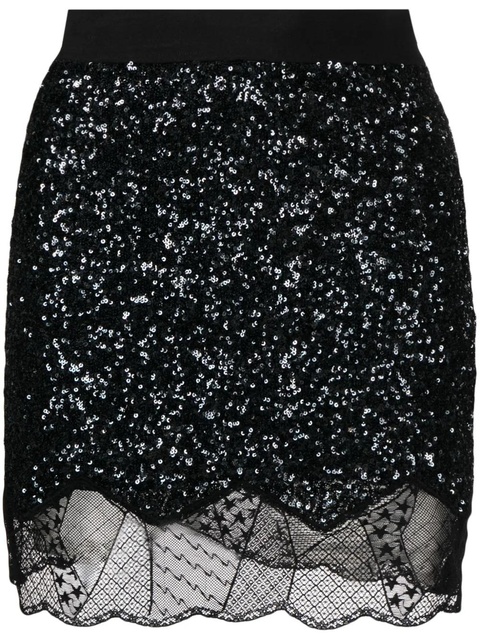 Zadig&Voltaire Justicia sequin-embellished lace-trim skirt - Black - zdjęcie produktu nr 1