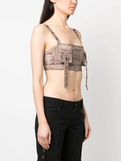 Blumarine eyelet-detail bandeau top - Brown - zdjęcie produktu nr 2