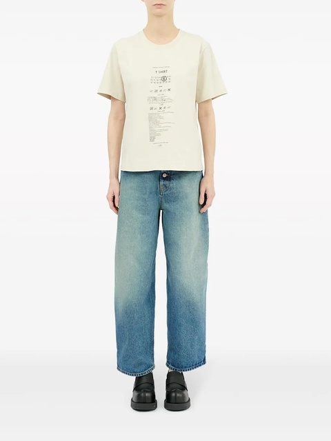 MM6 Maison Margiela Care Label-print cotton T-shirt - Neutrals - zdjęcie produktu nr 1