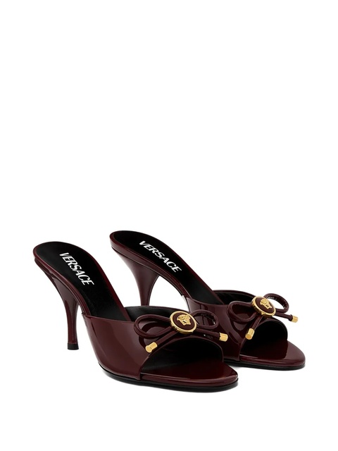 Versace 85mm bow-embellished leather sandals - Red - zdjęcie produktu nr 1