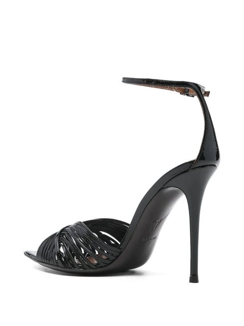 Giuseppe Zanotti 105mm Intriigo Shell leather sandals - Black - zdjęcie produktu nr 2