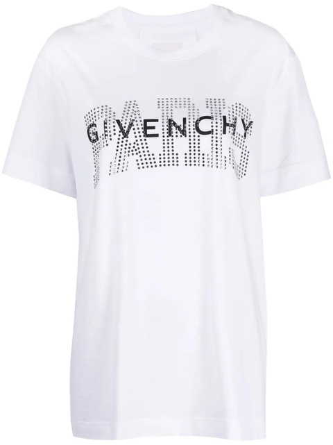 Givenchy rhinestone-embellished logo-print T-shirt - White - zdjęcie produktu nr 1