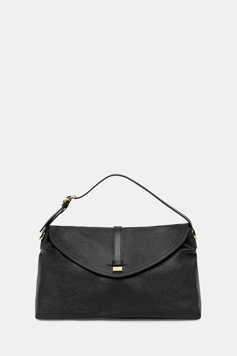 Pollini torebka skórzana kolor czarny PC4402PP0N QA1 - zdjęcie produktu nr 1