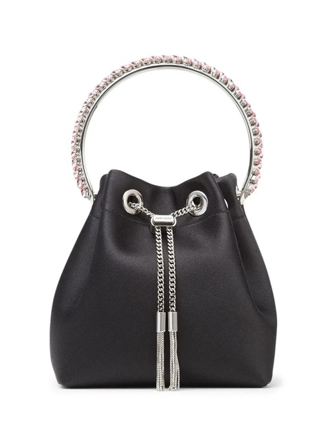 Jimmy Choo Bon Bon crystal-embellished satin bag - Black - zdjęcie produktu nr 1