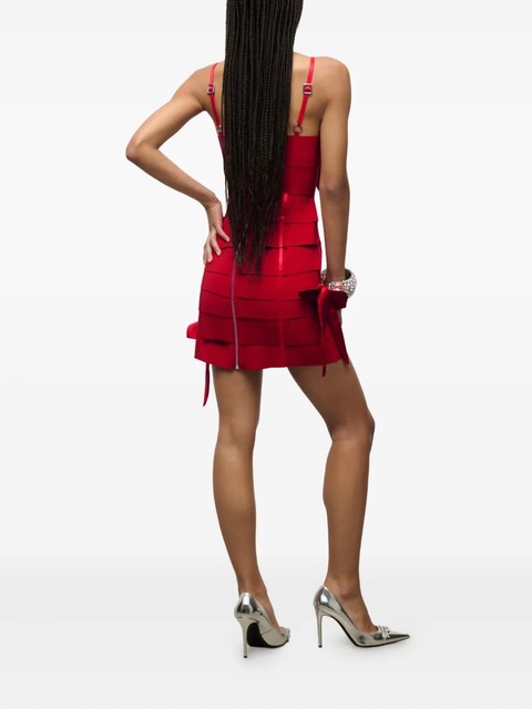 AREA bow bandage mini dress - Red - zdjęcie produktu nr 2