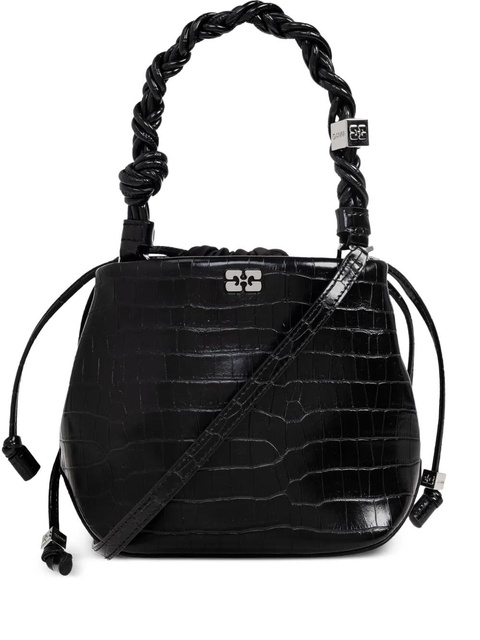 GANNI crocodile-embossed leather tote bag - Black - zdjęcie produktu nr 1
