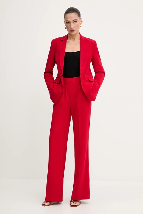 Morgan spodnie damskie kolor czerwony proste high waist PVESY.F - zdjęcie produktu nr 2