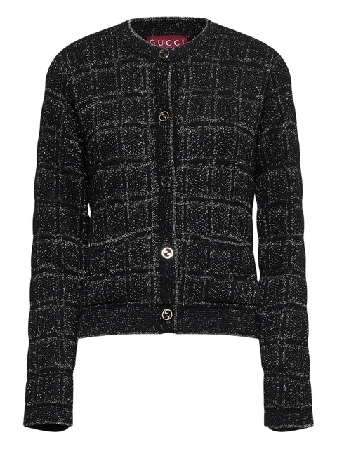 Gucci interlocking-G check cardigan - Black - zdjęcie produktu nr 1