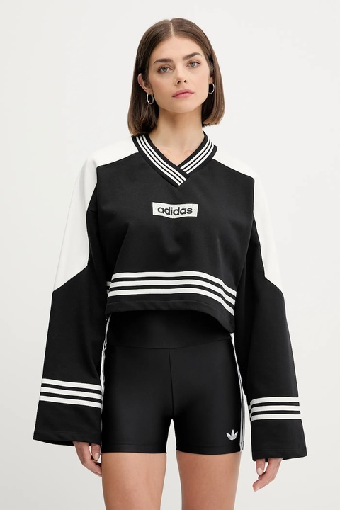 adidas Originals bluza Crew Sweatshirt damska kolor czarny wzorzysta JW7273 - zdjęcie produktu nr 1