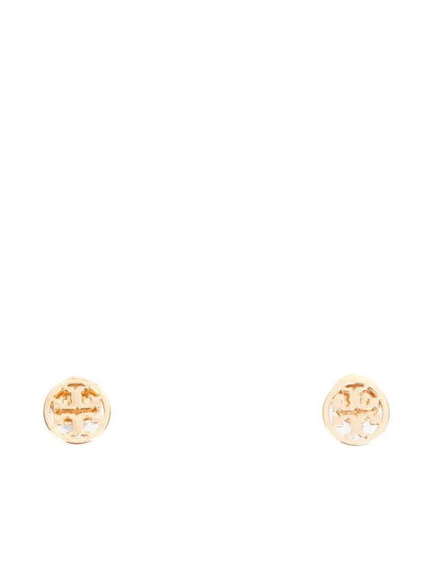Tory Burch rounded logo-plaque earrings - Gold - zdjęcie produktu nr 1