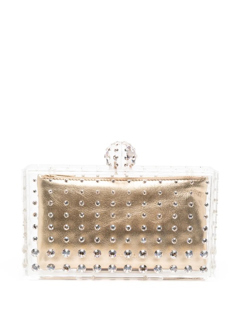 Aquazzura crystal-embellished transparent clutch - Gold - zdjęcie produktu nr 1
