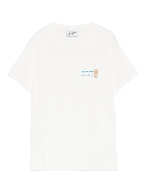 MC2 Saint Barth Emilie W embroidered-detail T-shirt - White - zdjęcie produktu nr 1