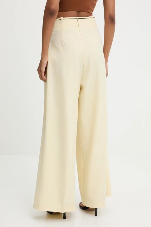Answear.LAB spodnie damskie kolor żółty szerokie high waist - zdjęcie produktu nr 2