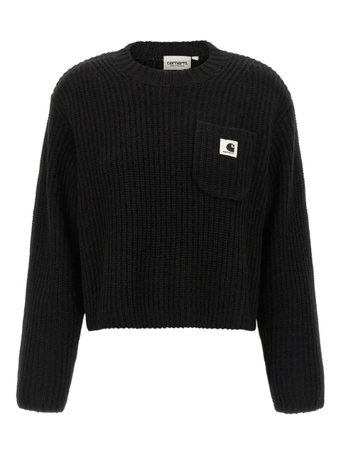 Carhartt WIP thick-ribbed logo-patch sweater - Black - zdjęcie produktu nr 1