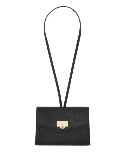 Ferragamo leather card holder charm - Black - zdjęcie produktu nr 1