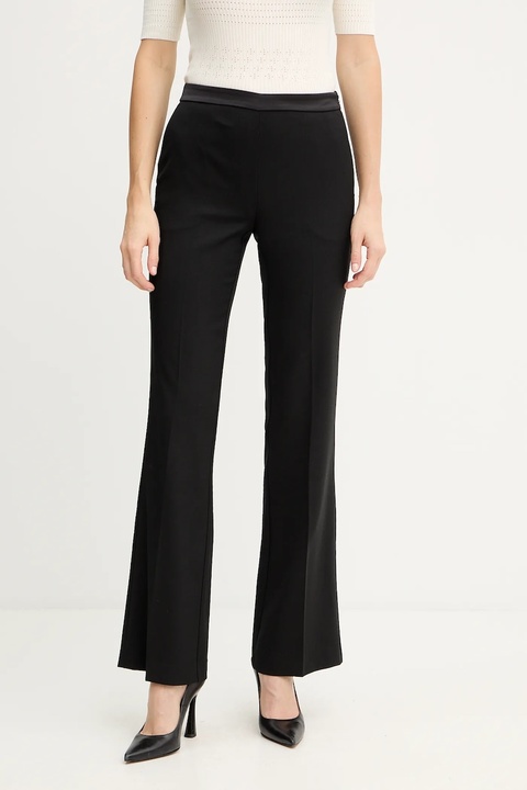Twinset spodnie z dodatkiem wełny damskie kolor czarny proste medium waist 252TT2123 - zdjęcie produktu nr 1