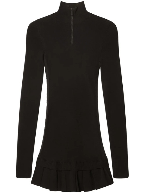 Off-White high-neck pleated knitted minidress - Black - zdjęcie produktu nr 1