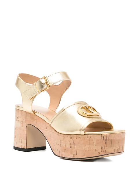 Valentino Garavani 80mm Vlogo heeled sandals - Gold - zdjęcie produktu nr 1