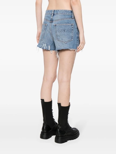 Alexander Wang Bite logo-embosed denim shorts - Blue - zdjęcie produktu nr 2