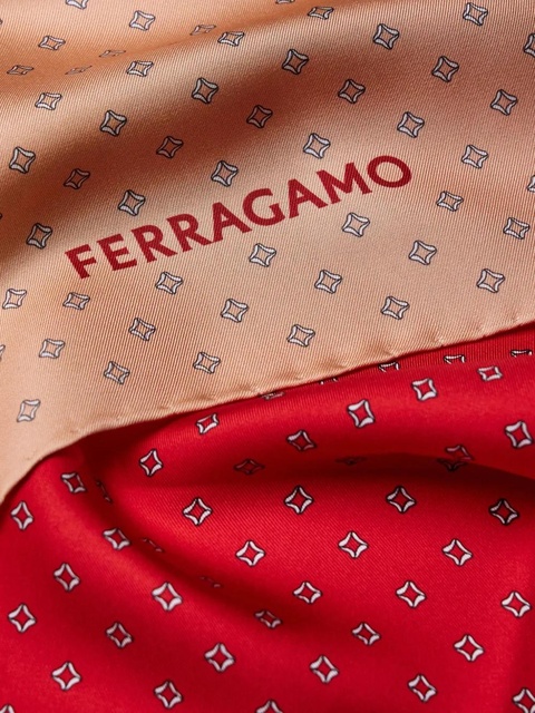 Ferragamo Madras-print silk foulard - Red - zdjęcie produktu nr 2