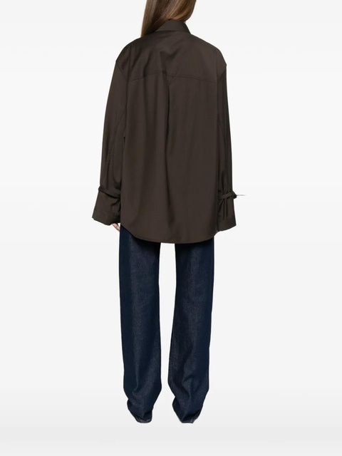 TOTEME tie-cuff shirt - Brown - zdjęcie produktu nr 2