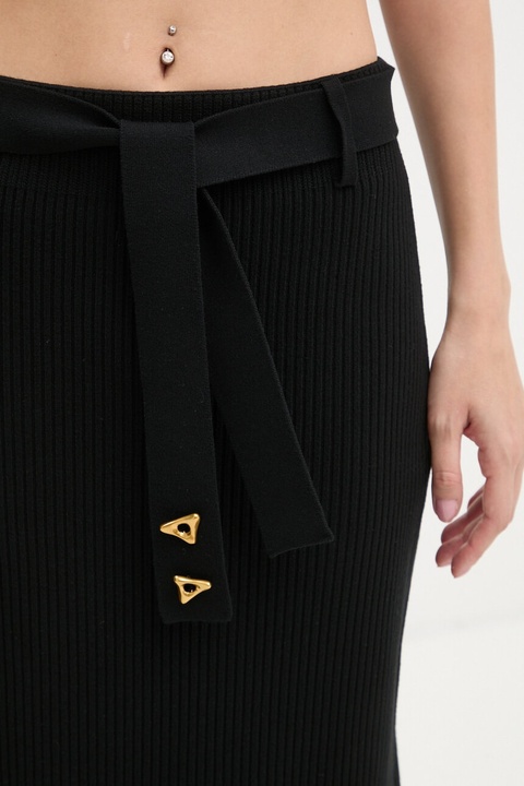 AERON spódnica kolor czarny midi prosta CRSK196442 - zdjęcie produktu nr 2