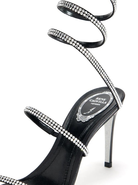René Caovilla 105mm crystal-embellished sandals - Black - zdjęcie produktu nr 1