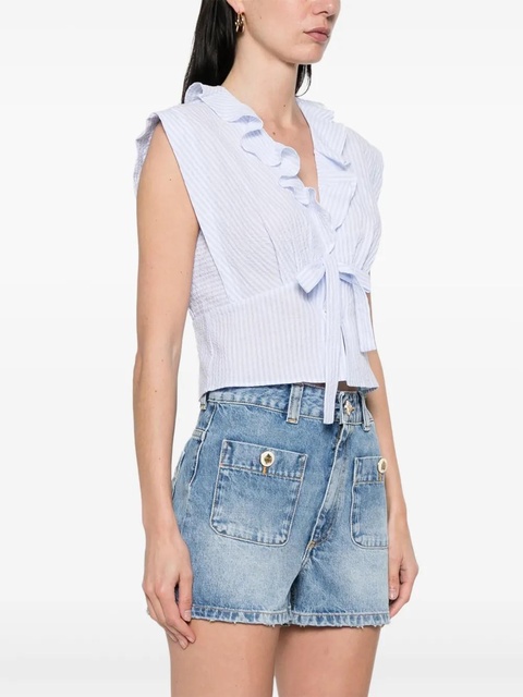 SANDRO striped crop top - Blue - zdjęcie produktu nr 2