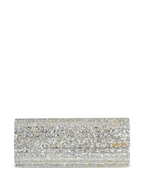 Jimmy Choo SWEETIE glitter-effect clutch bag - Silver - zdjęcie produktu nr 2