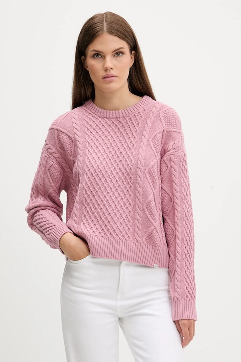 Guess Jeans sweter z dodatkiem wełny damski kolor różowy lekki W5BR09 Z0561 - zdjęcie produktu nr 1