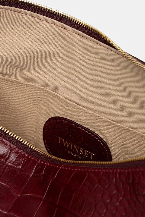 Twinset torebka skórzana kolor bordowy 252TD8252 - zdjęcie produktu nr 2