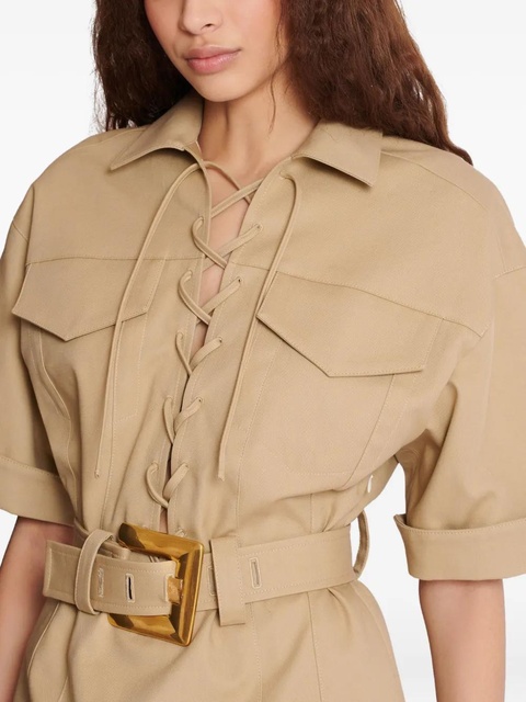 Balmain lace-up mini dress - Neutrals - zdjęcie produktu nr 1