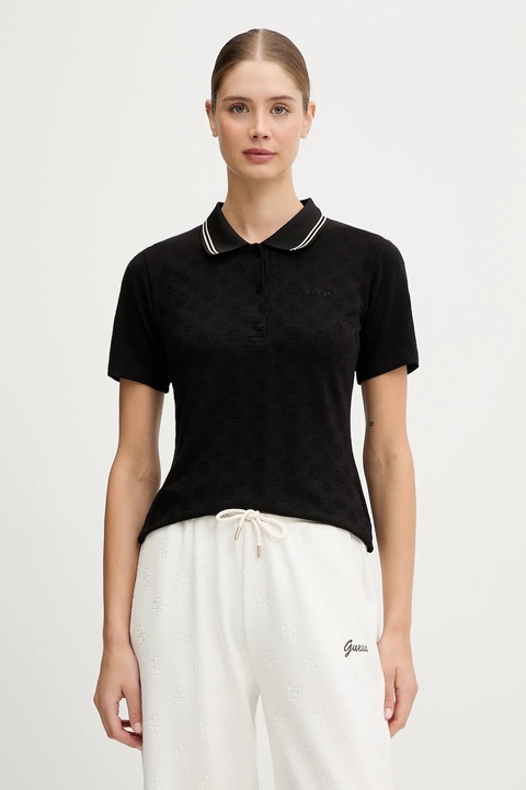 Guess polo PEONY damski kolor czarny V5YP01 KCX12 - zdjęcie produktu nr 1